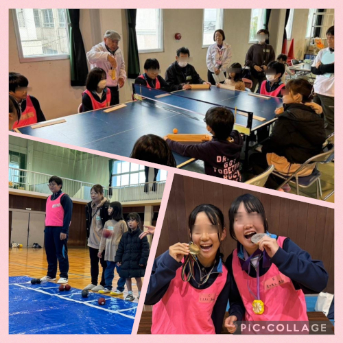 学生交流パラスポーツ教室てんまっこ 卓球バレーとボッチャ